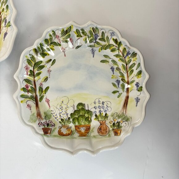 Dario Farrucci Ma Maison Dinner Plates Tabletops Unlimited Hand Painted Plates S - Picture 3 of 8